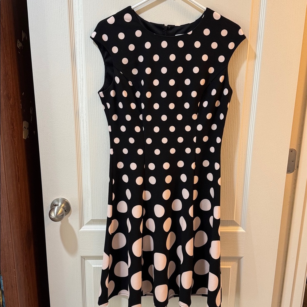 NorthStyle Black and Pink Polka Dot Dress
